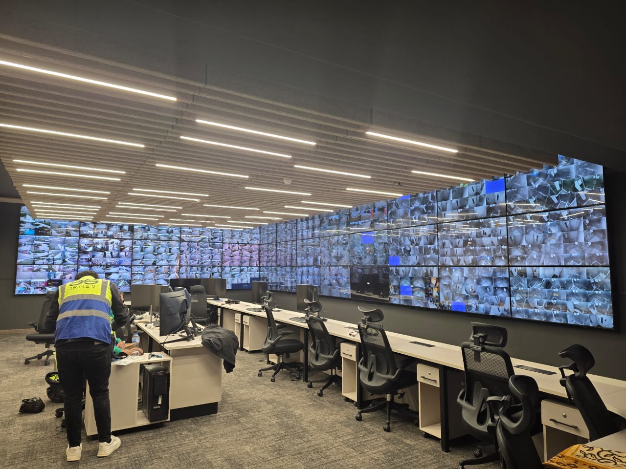 Smart Station Solutions Services Operations Center with curved CCTV video wall